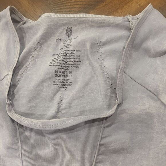 Free People Long Sleeve Onesie M/L Ice Grey - Picture 6 of 9